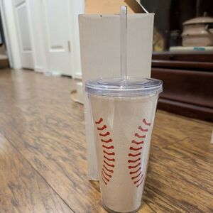 💥3/$24 Baseball Design Tumbler‎ with Straw